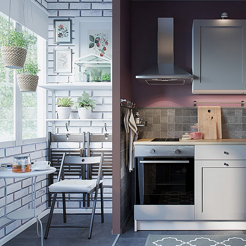 Кухня в базовых цветах